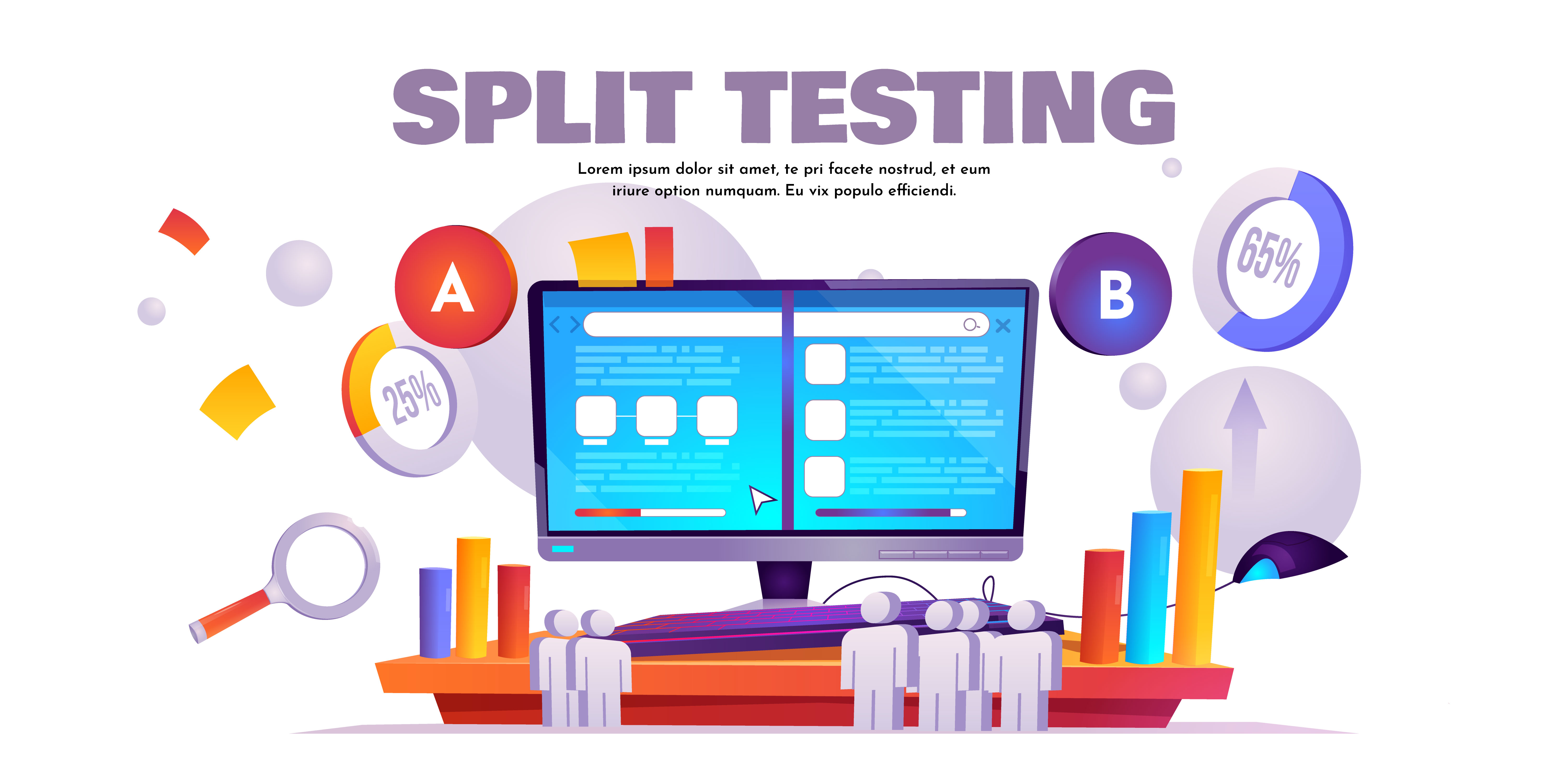 Free A/B testing tools - split testing illustration