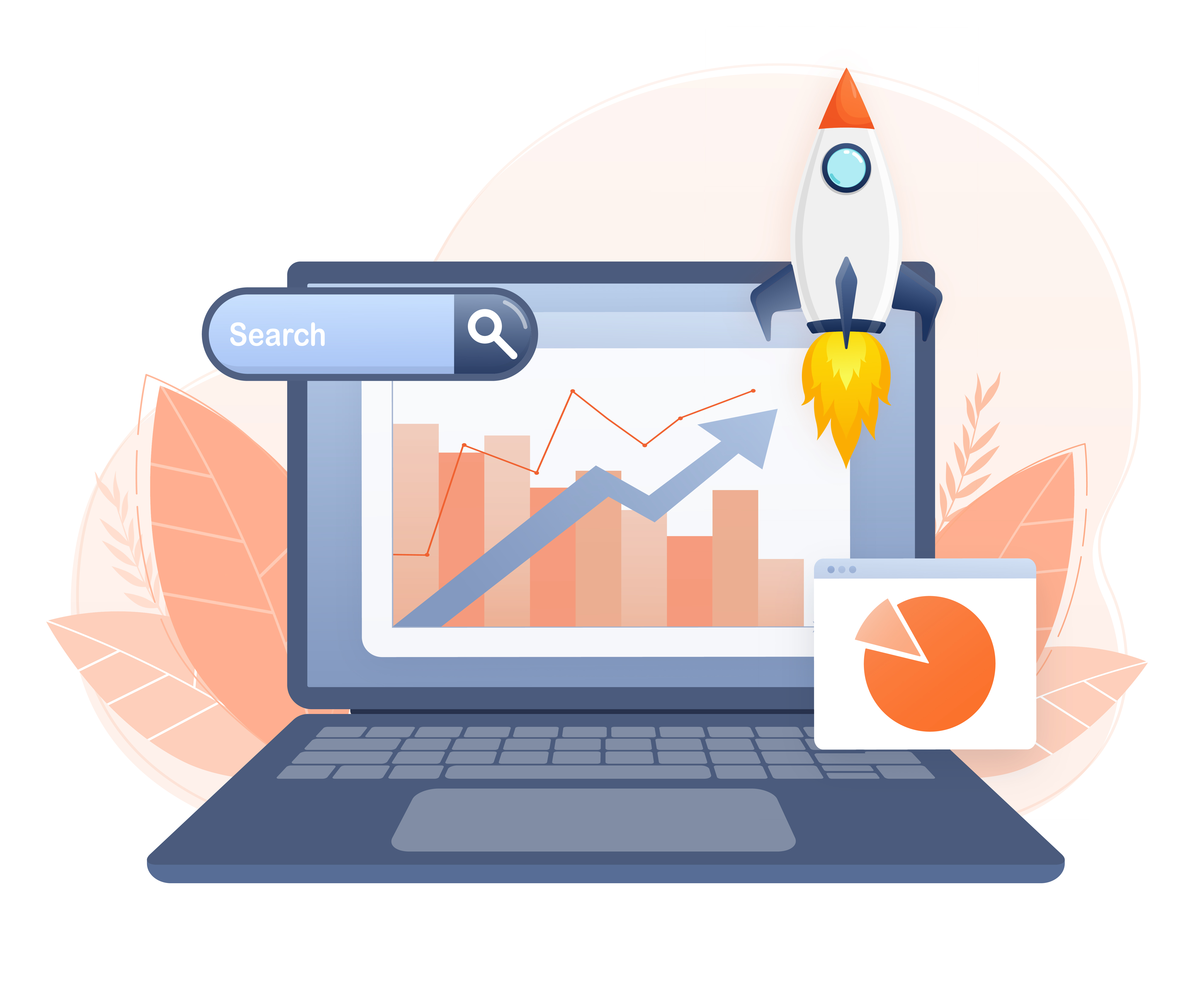 Free rank tracking tools - SEO growth and search illustration