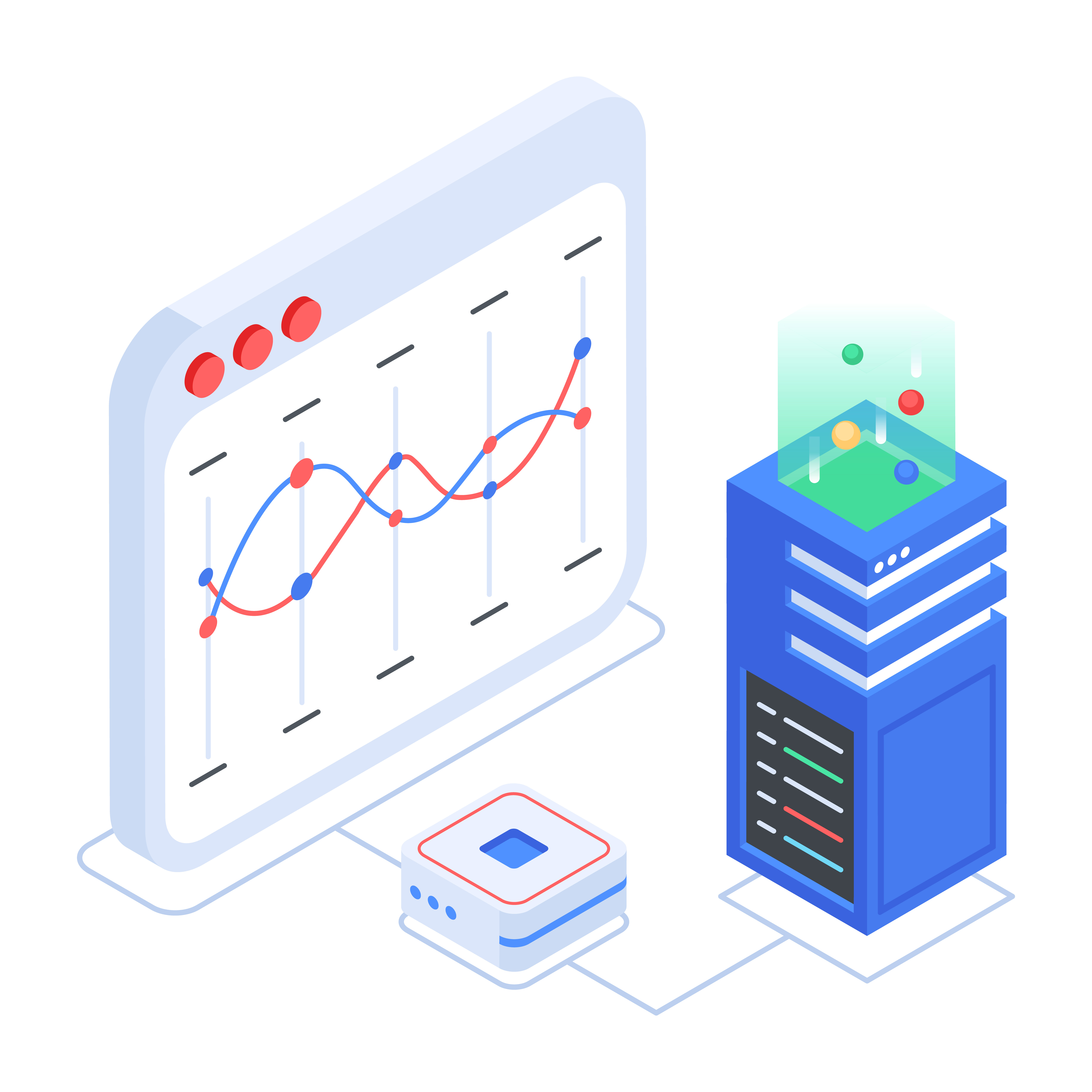 Free uptime monitoring tools - server monitoring illustration