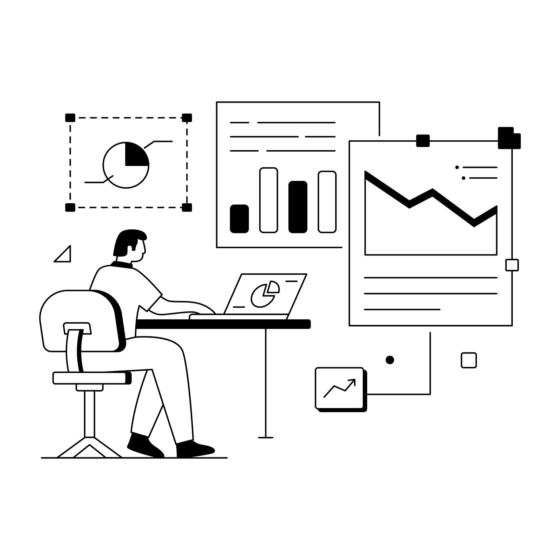 DIY SEO for small businesses analyst working at laptop reviewing charts